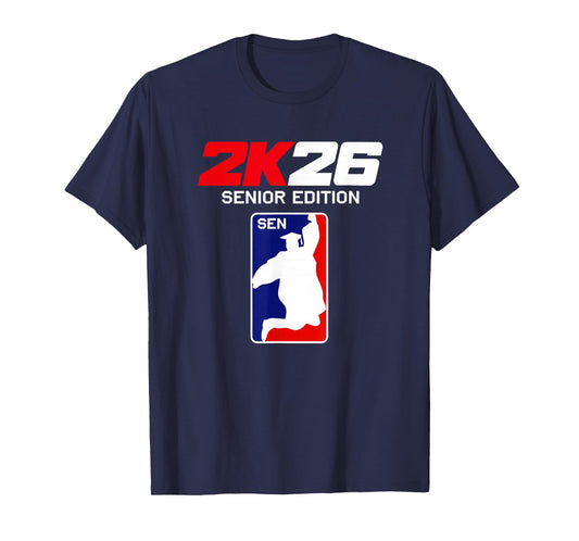 Class of 2026 Senior Year Gamer Style Basketball Grad T-Shirt