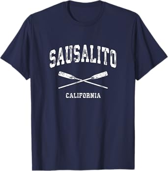 Sausalito California Vintage Nautical Crossed Oars T-Shirt