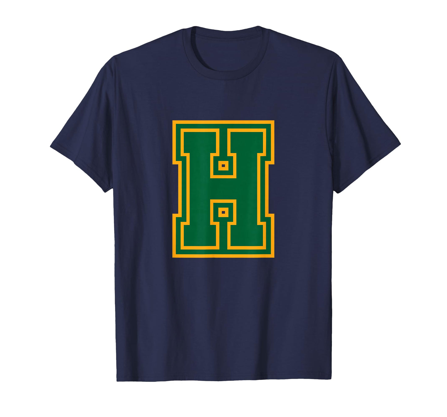 Letter H Yellow Green Monogram Initial T-Shirt