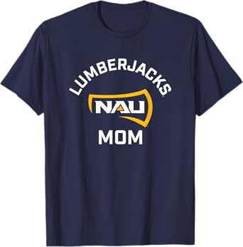 Campus Lab NAU Lumberjacks Arched Mom Unisex Blue Cotton T-Shirt, Small
