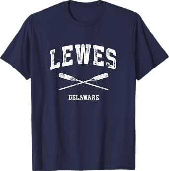 Lewes Delaware Vintage Nautical Crossed Oars T-Shirt