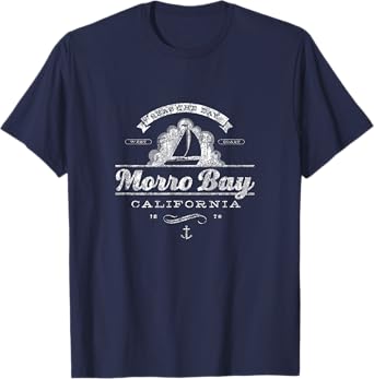 Morro Bay CA Sailboat T-Shirt Vintage Nautical Throwback Tee T-Shirt
