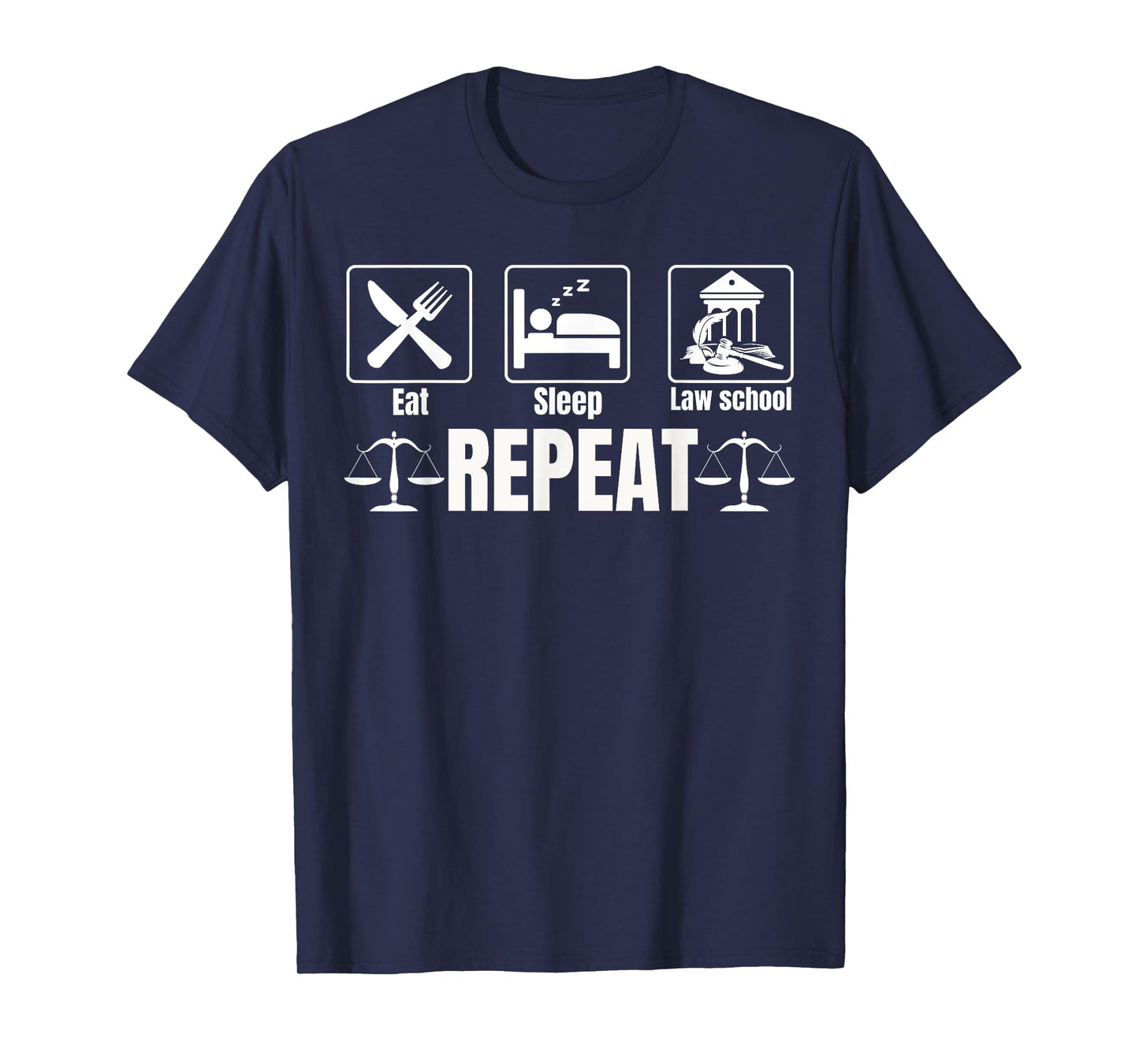 Law School Eat Sleep Study Repeat Lawyer Law Student T-Shirt