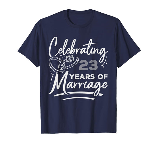 Couples Married 23-Year Funny 23th Wedding Anniversary T-Shirt