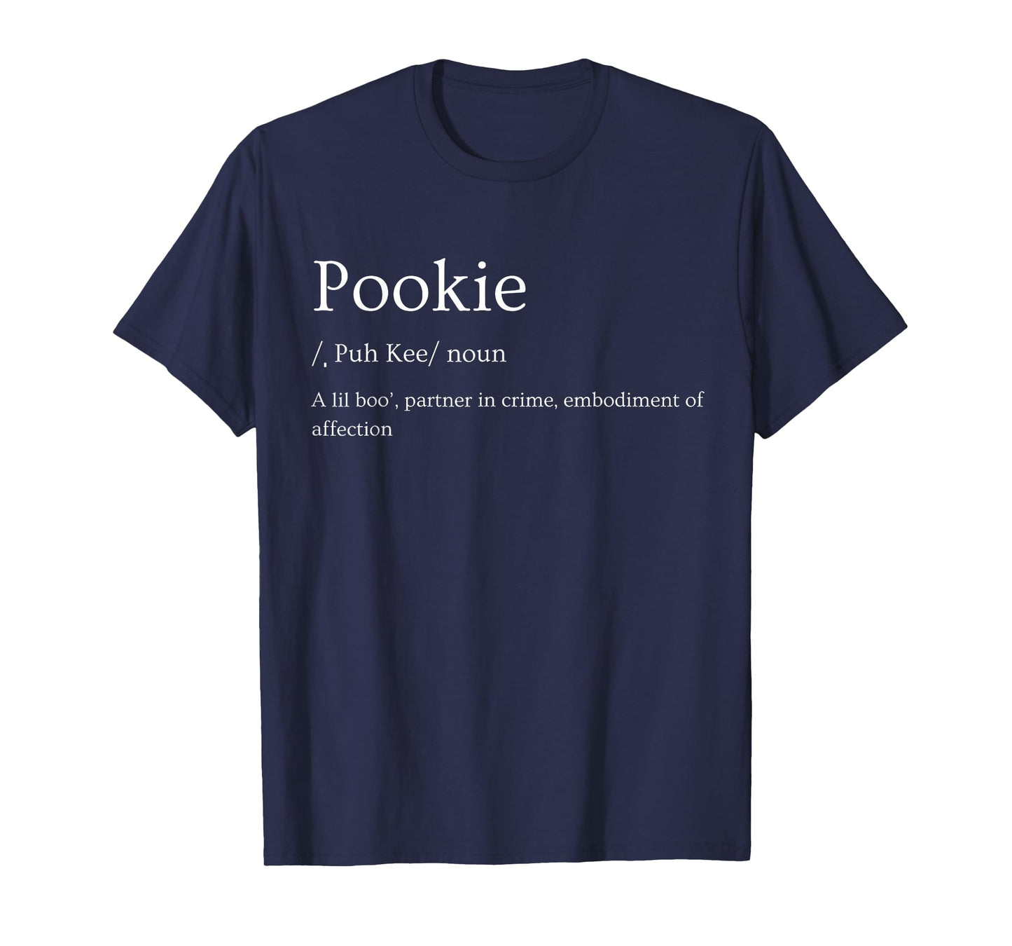 Onward! Pookie T-Shirt - Women's X-Small Black Meme T-Shirt - Short Sleeve - Mock Collar - Regular Fit - Imported