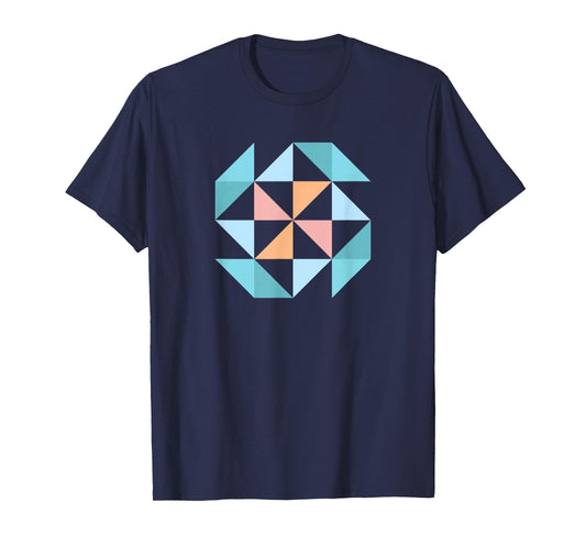 Barn Quilt Block Women's Quilting Half Square Triangle T-Shirt