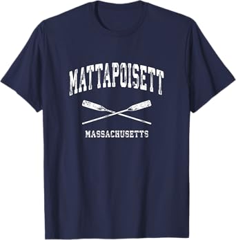 Mattapoisett Massachusetts Vintage Nautical Crossed Oars T-Shirt