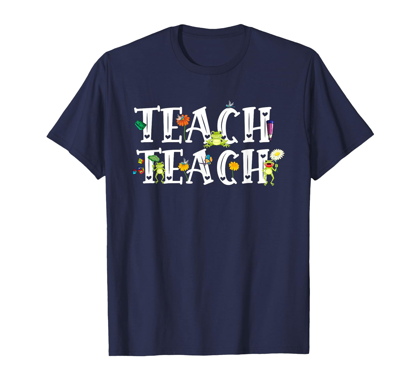 Teacher Cute Frogs Back To School Teach School Student Men Women Girls Kids T-Shirt
