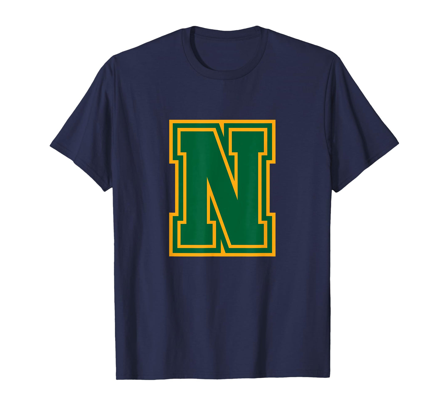 Letter N Yellow Green Monogram Initial T-Shirt