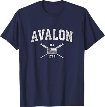 Avalon NJ Nautical T-Shirt Vintage US Flag Tee