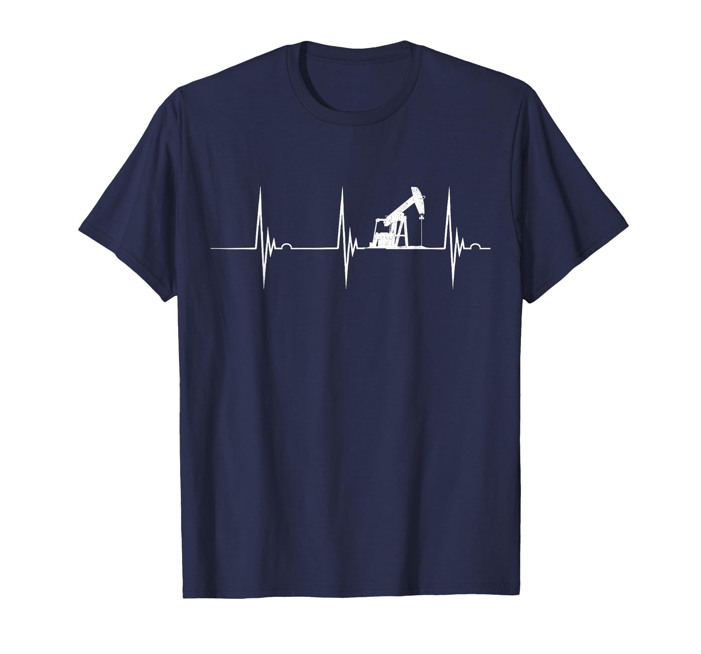 Oilfield Worker Heartbeat EKG Pulse Oil Rig American Gas T-Shirt