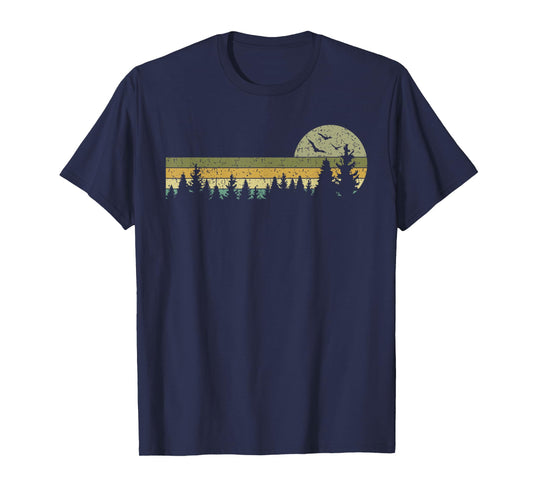 Retro Wildlife Trees Outdoors Nature Forest Vintage T-Shirt