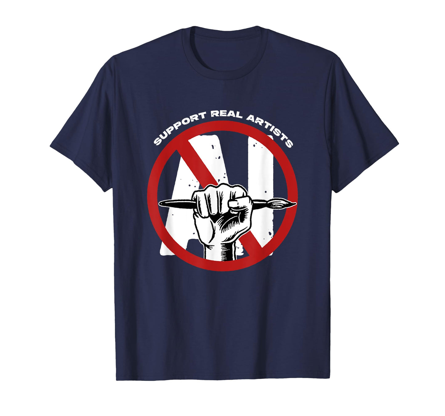 Support Real Artists Anti-AI Generated Images Art Authentic T-Shirt