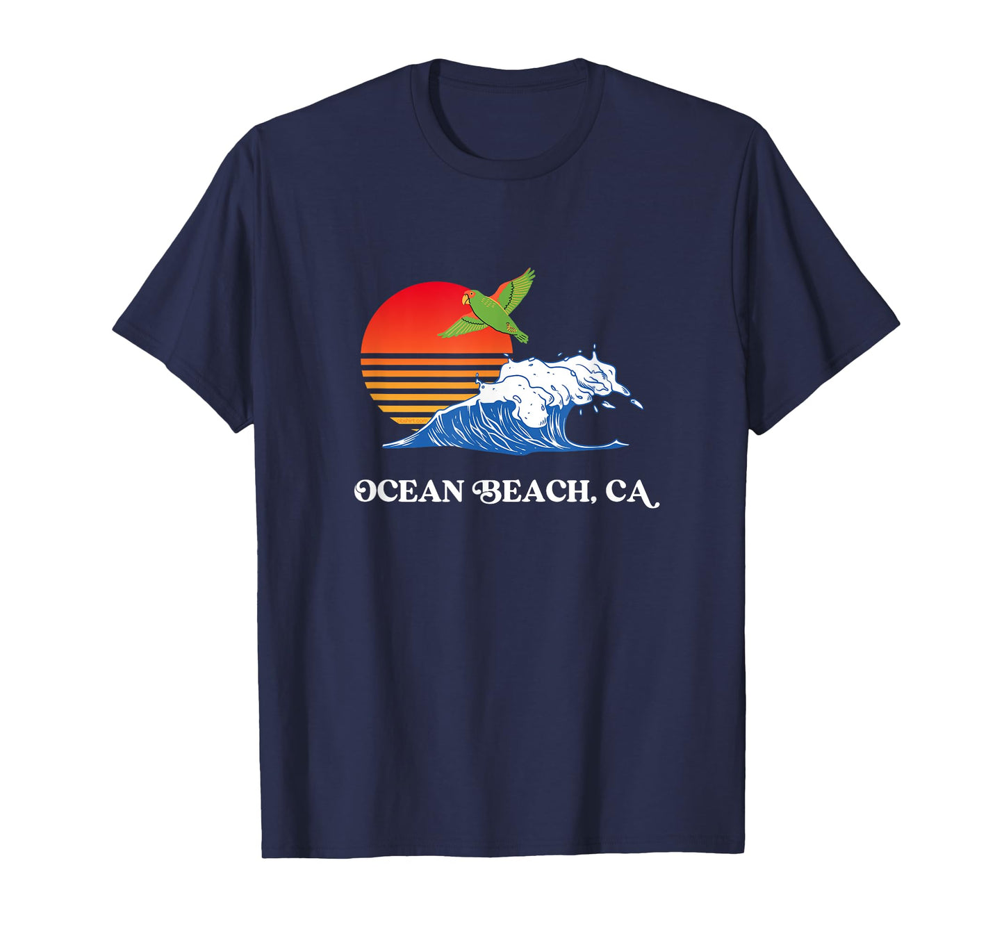 Ocean Beach, San Diego, California Sunset OB Parrot T-Shirt for Men Women Girls Kids
