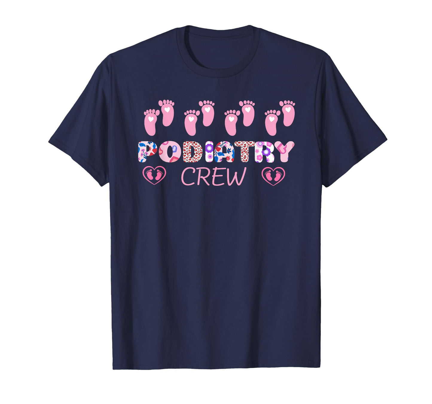 Podiatry Crew Footprint Leopard Podiatrist Valentine's Day T-Shirt