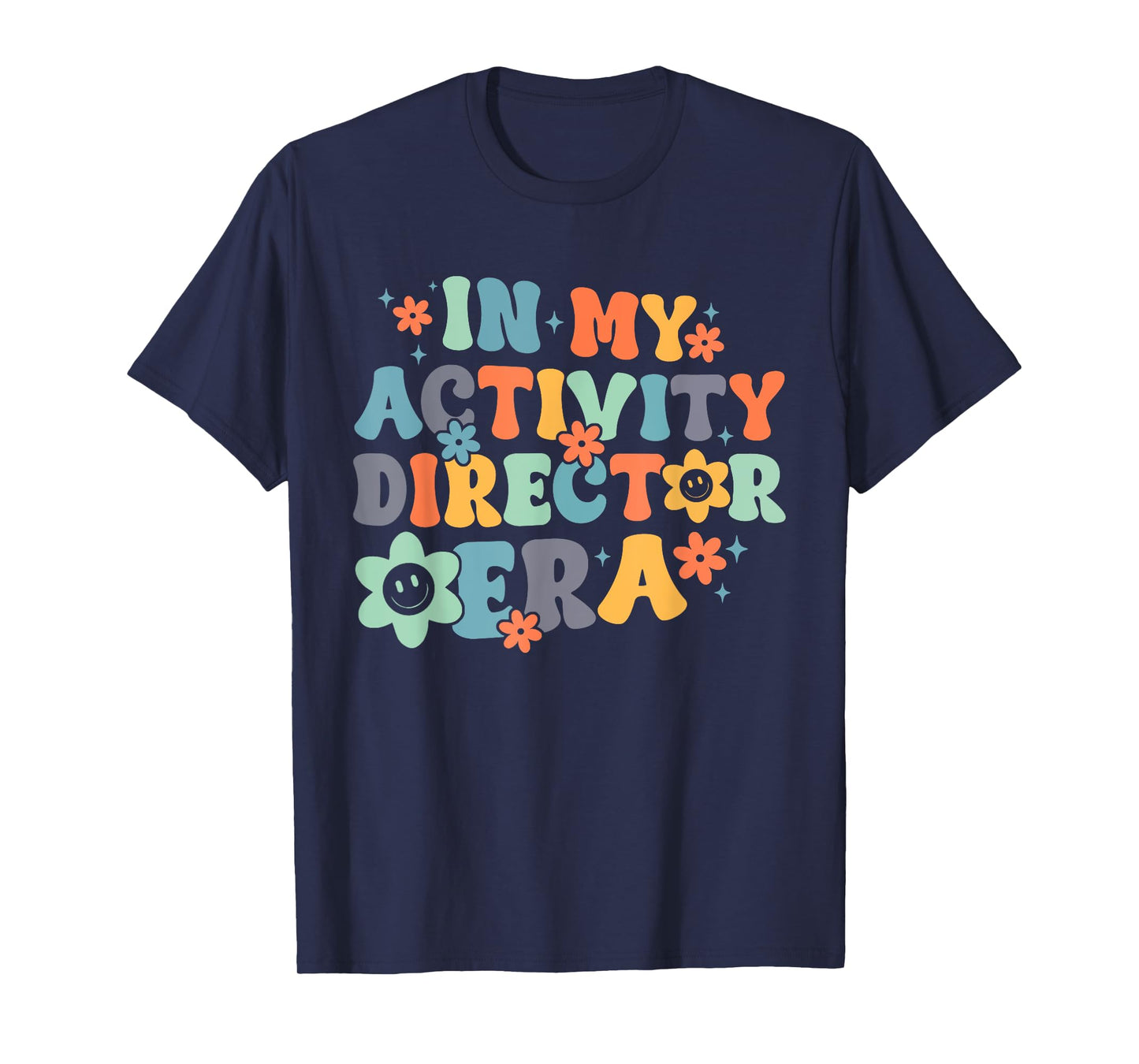 Groovy In My Activity Director Era Funny Retro Black T-Shirt - Unisex-Adults, Small, Short Sleeve