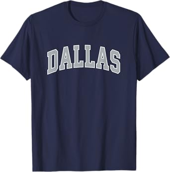 Vintage Dallas Apparel Co. Dallas - Throwback Design Print - Classic Fit Blue Cotton 100% T-Shirt - Small