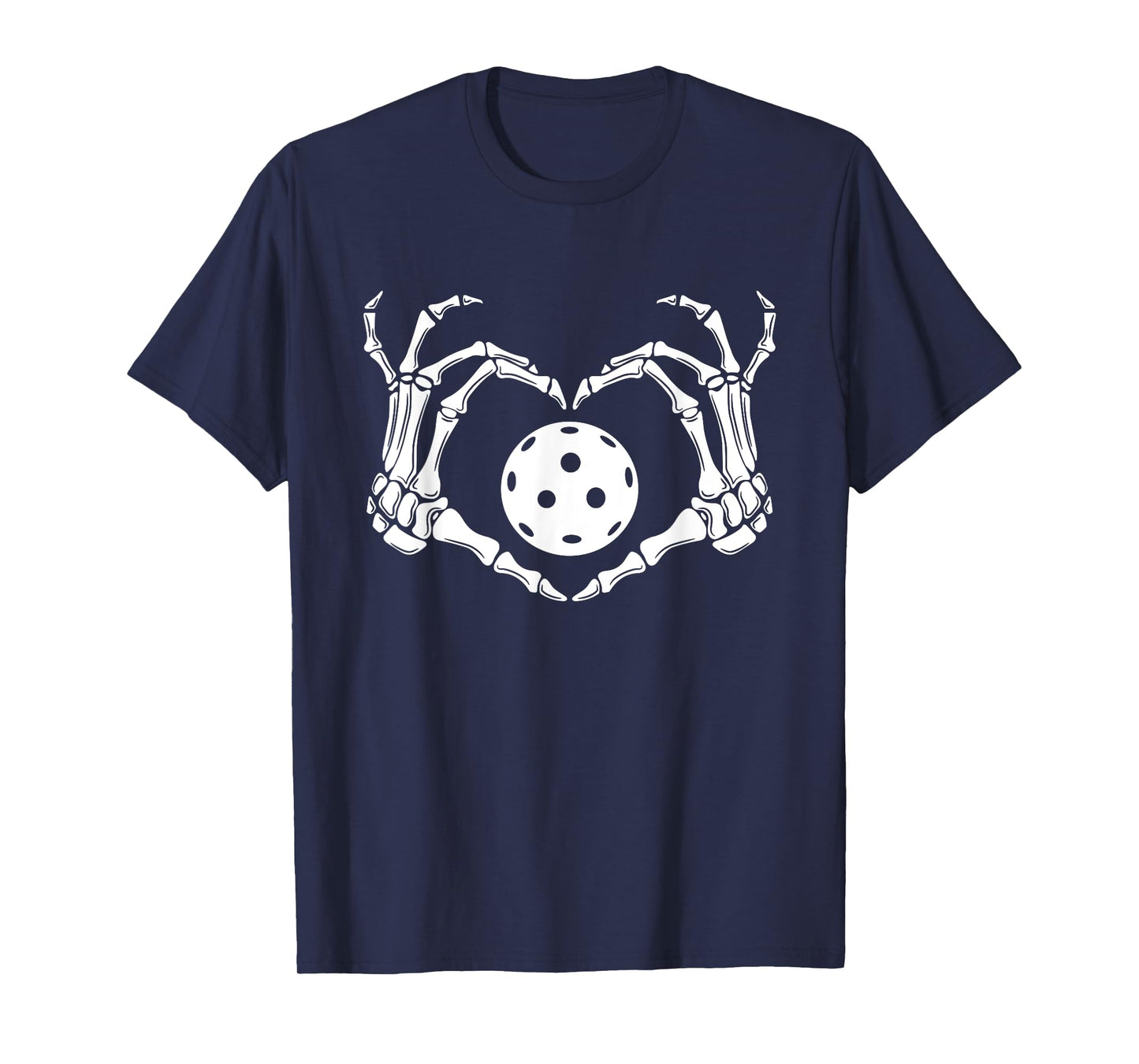 Halloween Pickleball Skeleton Heart Hands T-Shirt