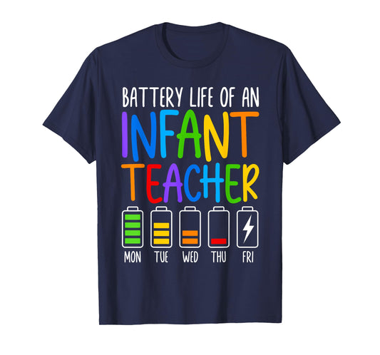 Battery Life Of A Infant Teacher Funny School Appreciation T-Shirt for Men Women