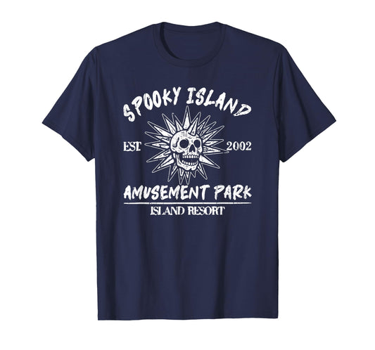 Spooky Island Amusement Park, Disco Skull, Halloween T-Shirt