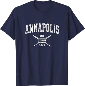 Annapolis MD Nautical T-Shirt Vintage US Flag Tee