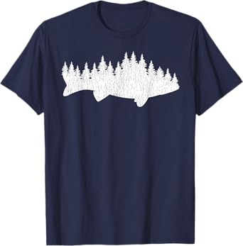 Walleye Fishing Shirt Walleye Fisherman Pine Forest T-Shirt T-Shirt