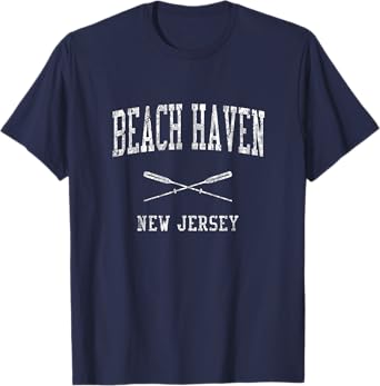 Beach Haven New Jersey NJ Vintage Nautical Sports Design Tee T-Shirt