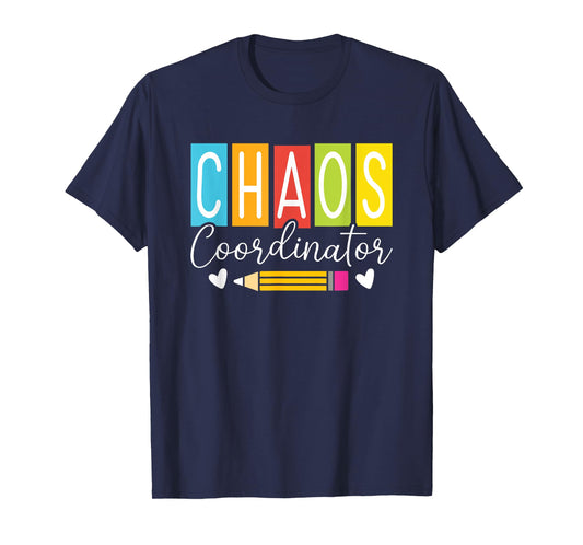 Chaos Coordinator Pencil Heart Design T-Shirt