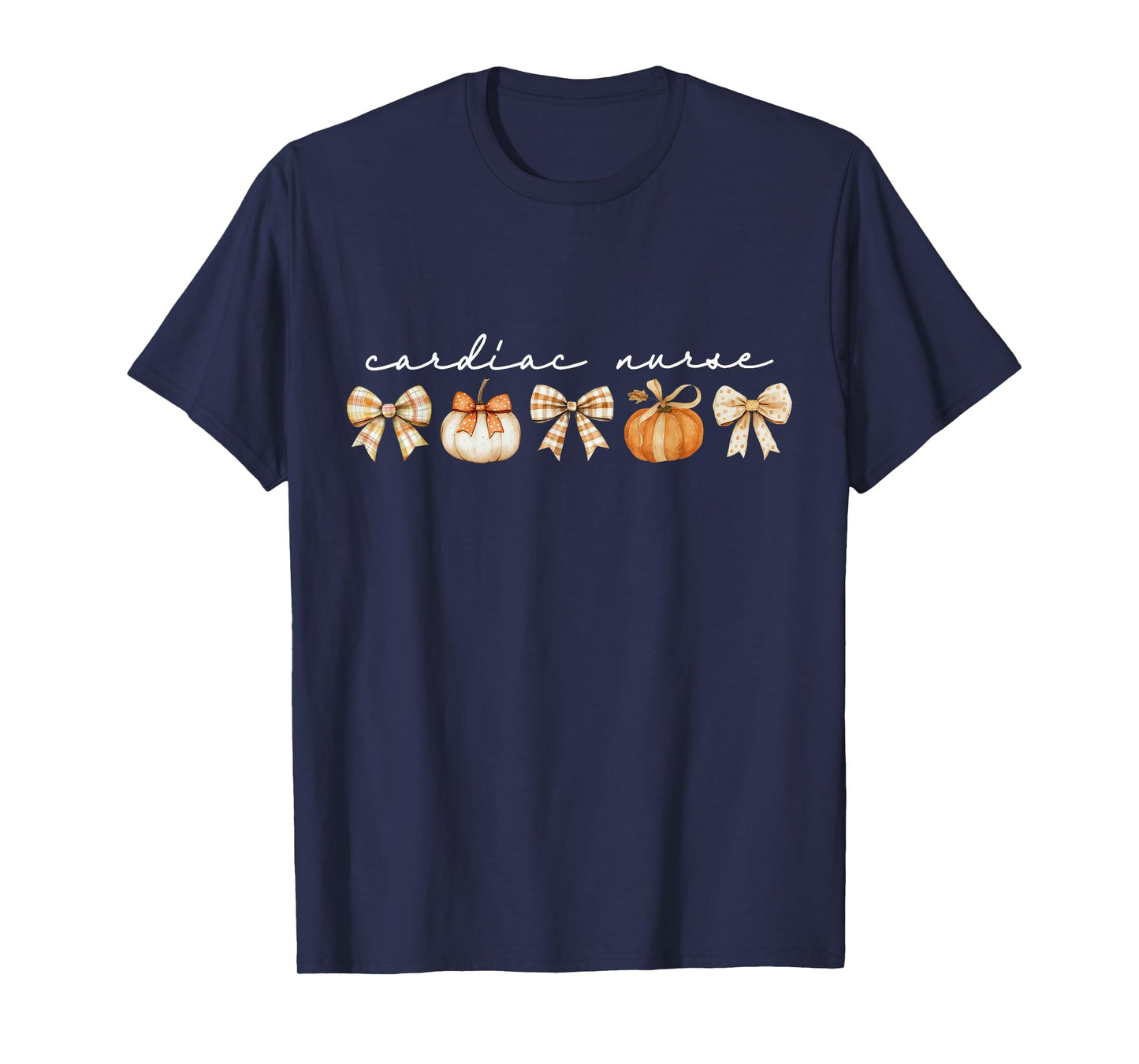 Cardiac Nurse Pumpkin Coquette Bow Fall CVICU Cardiology T-Shirt