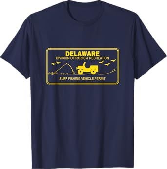 Delaware Surf Fishing Permit Commemorative Design T-Shirt