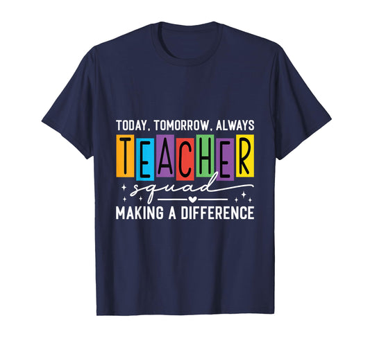 Teacher Squad Making a Difference Back to School Cute Retro T-Shirt
