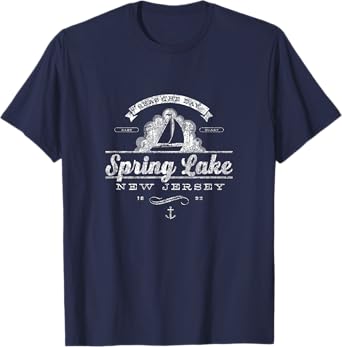 Spring Lake NJ Sailboat T-Shirt Vintage Nautical Tee T-Shirt