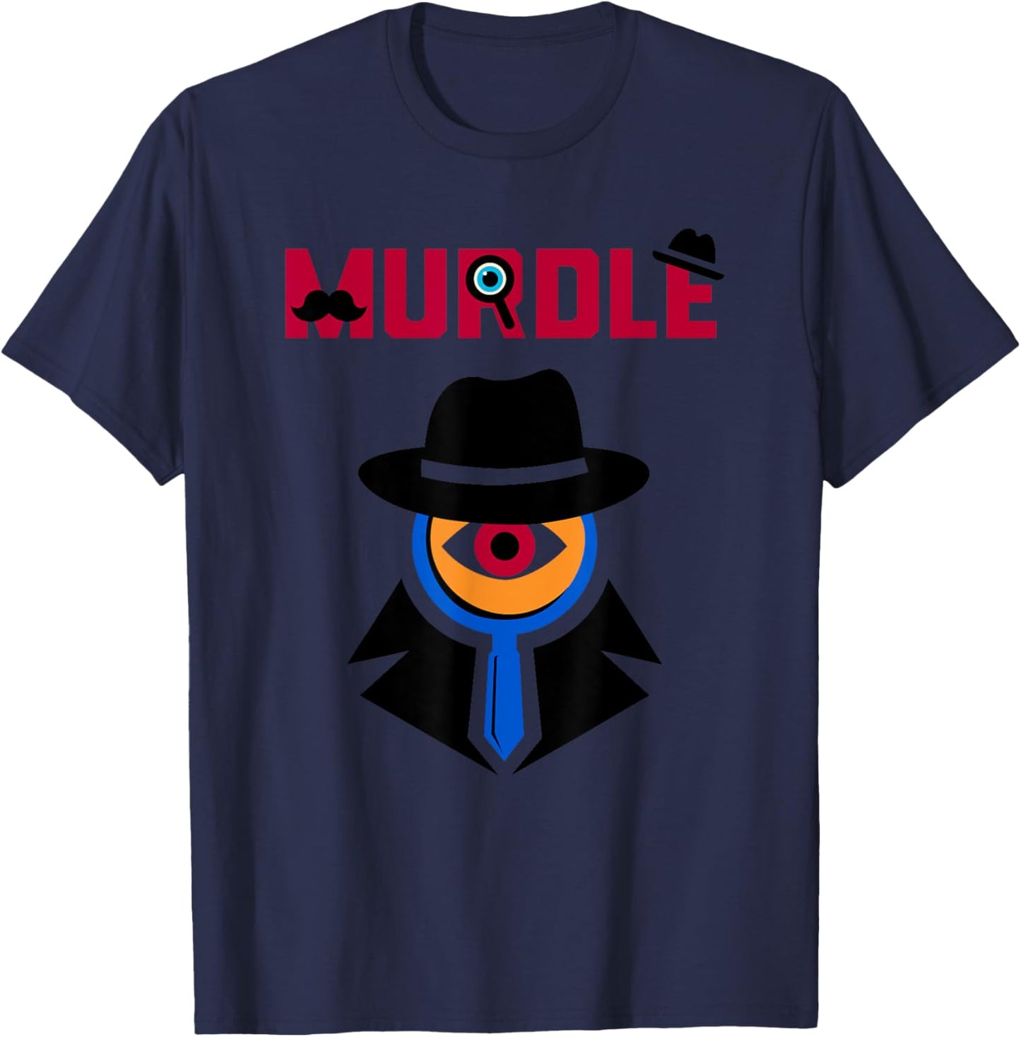 Blue Tie Mystery Red Eye Detective Logic Puzzle Game Fans T-Shirt