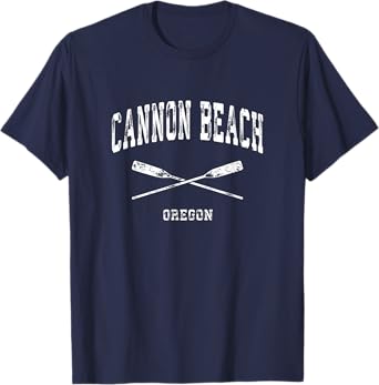 Cannon Beach Oregon Vintage Nautical Crossed Oars T-Shirt