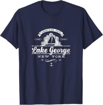 Lake George NY Sailboat T-Shirt Vintage Nautical Tee T-Shirt