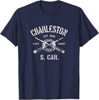 Charleston SC T-Shirt Vintage Nautical Boating Tee T-Shirt