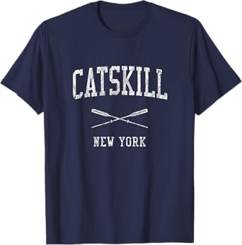 Catskill New York NY Vintage Nautical Sports Design Tee T-Shirt