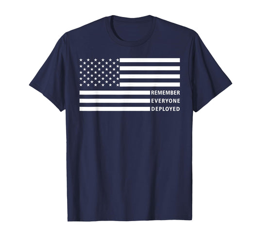 American Flag RED Friday Remember Everyone Deployed Military T-Shirt