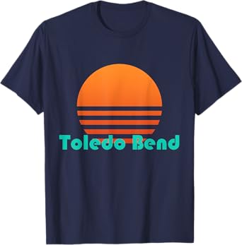 Toledo Bend Louisiana Retro Sunset Tee Shirt