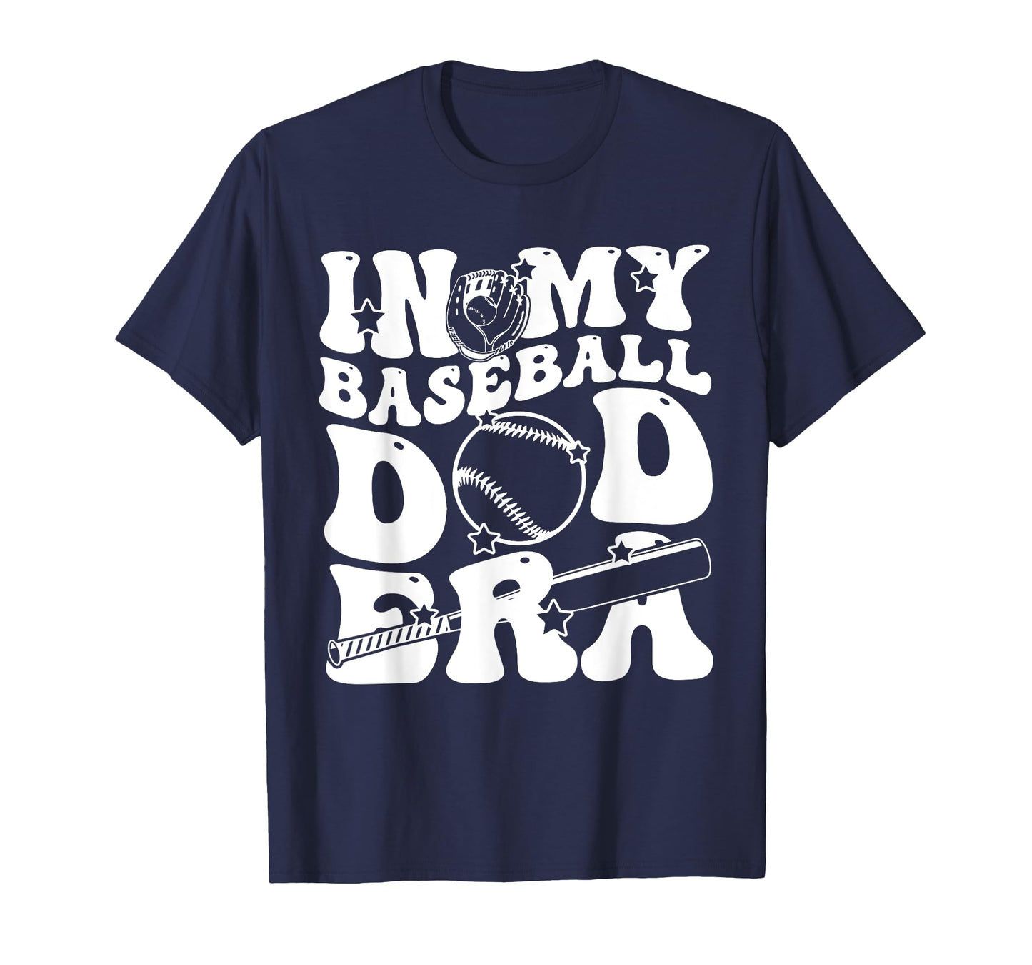 In My Baseball Dad Era Retro Groovy Daddy Papa Father's Day T-Shirt
