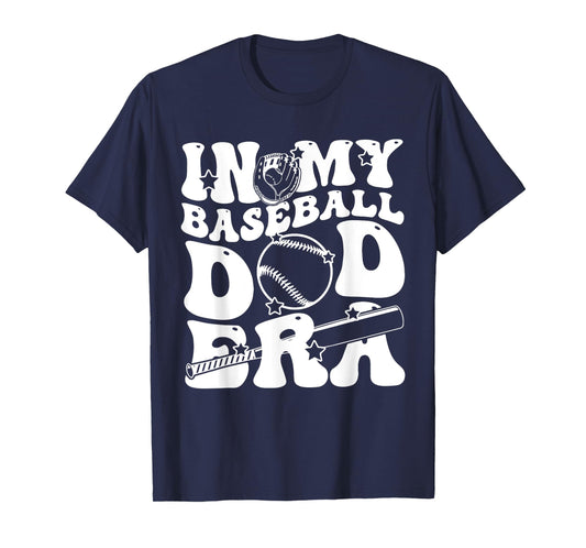 In My Baseball Dad Era Retro Groovy Daddy Papa Father's Day T-Shirt