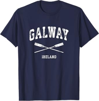 Galway Ireland Vintage Nautical Crossed Oars T-Shirt