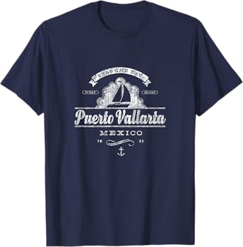 Puerto Vallarta Sailboat T-Shirt Vintage Nautical Tee T-Shirt