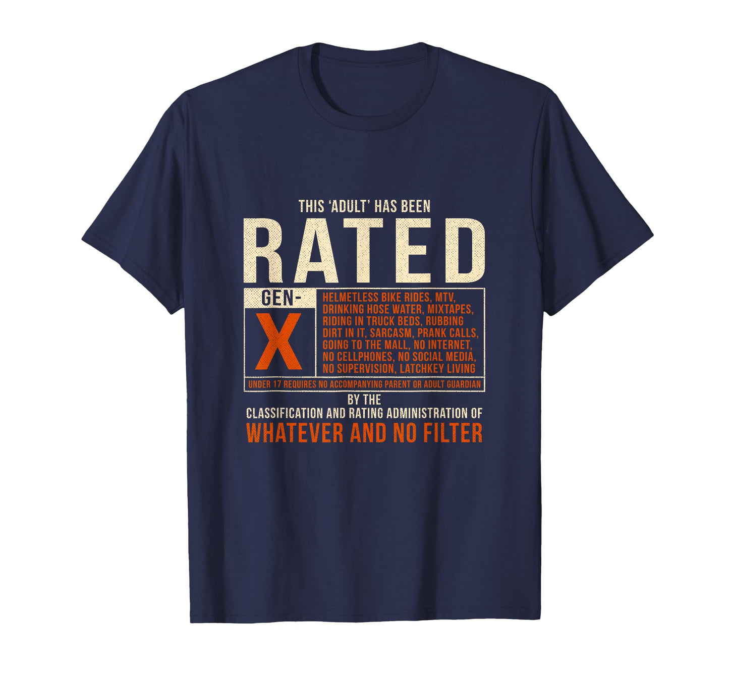 Funny This Adult Has Been Rated Gen X Generation X 80s T-Shirt