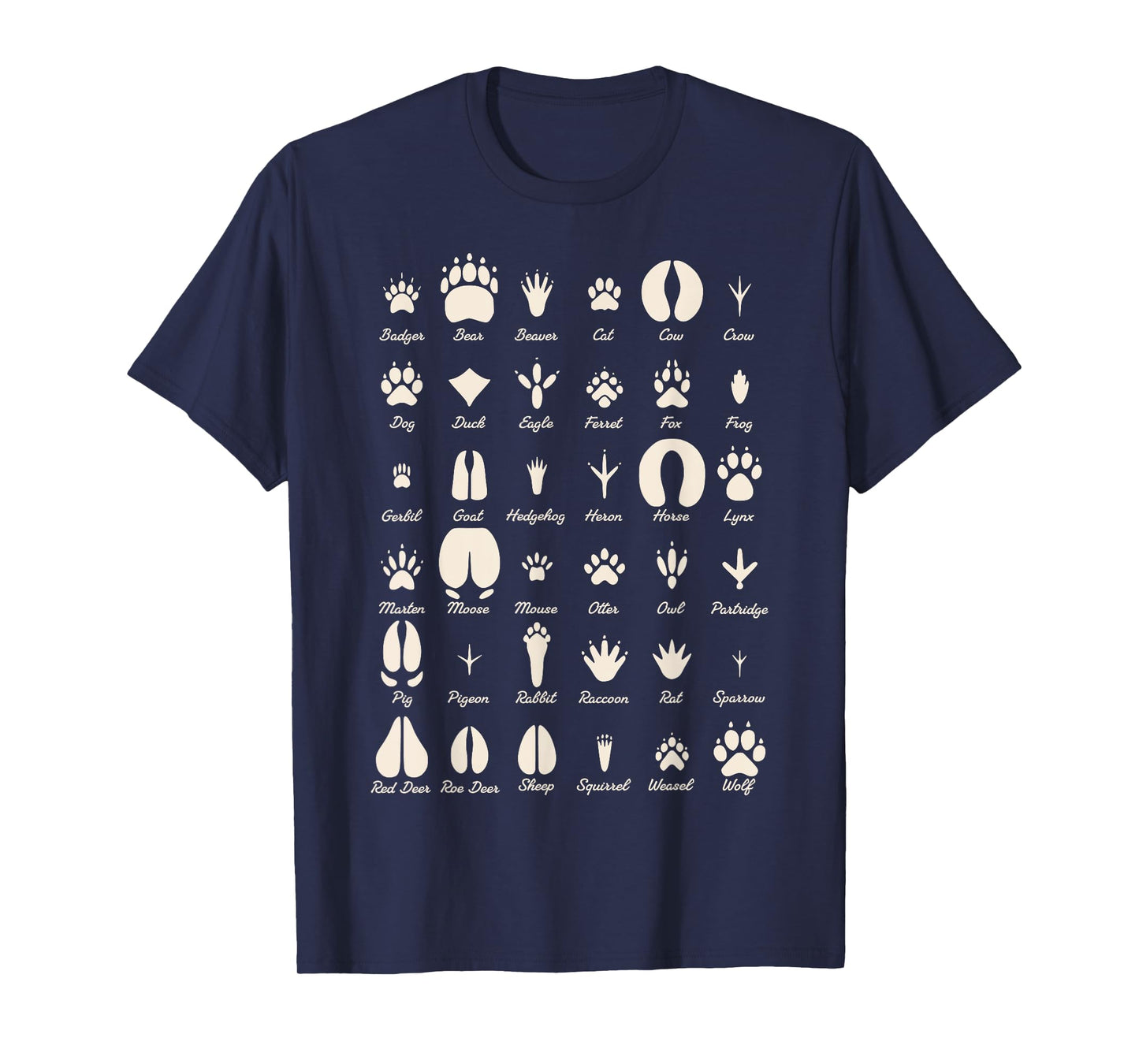 Animal Track s Common Animals & Wildlife Tracks T-Shirt