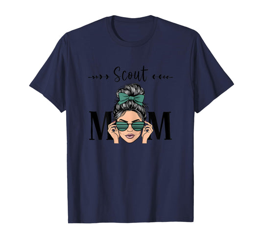 Scout Mom Life Messy Bun Hair Scouting T-Shirt