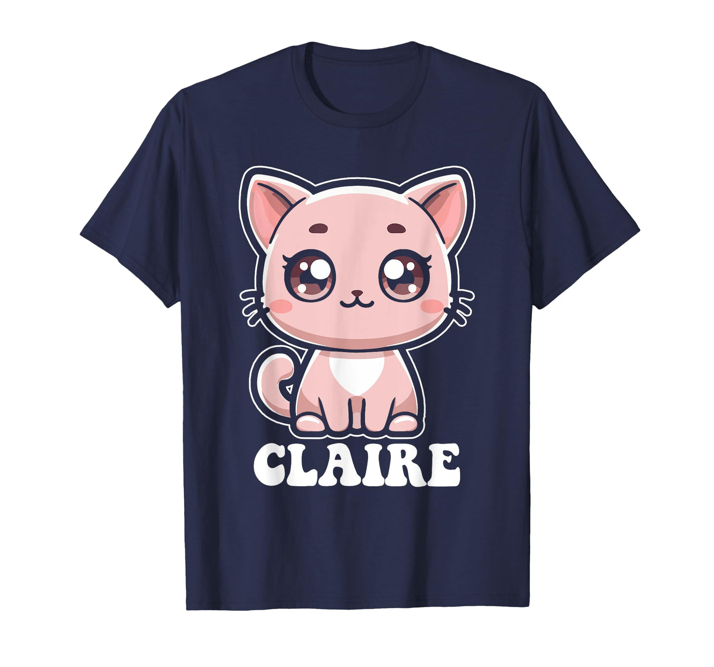 Claire Cute Cat Kitten Design for Girls Name Claire T-Shirt