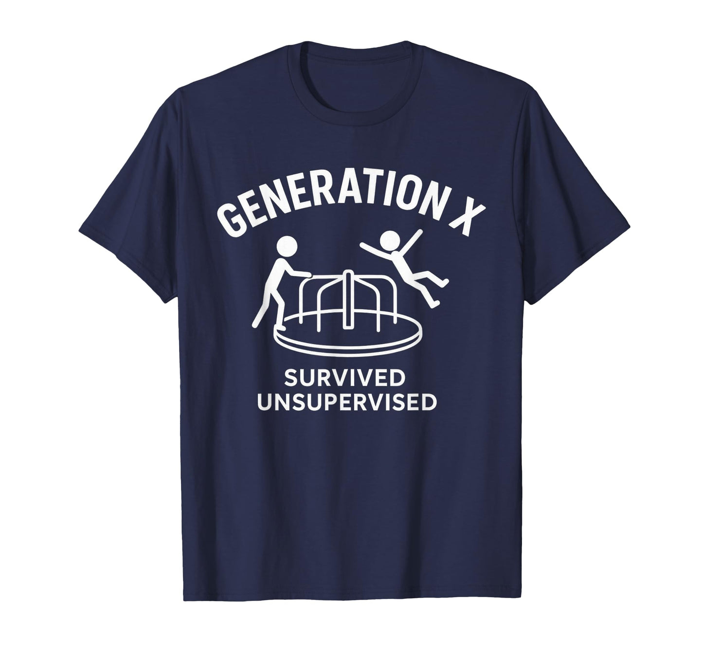 Funny Gen X Survived Unsupervised Men Women Graphic T-Shirt