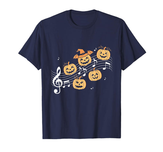 Music Note Pumpkin Fall Music Teacher Halloween Costume T-Shirt