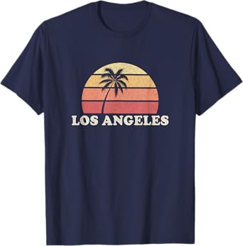 Los Angeles LA CA Vintage T Shirt Retro 70s Throwback Tee T-Shirt